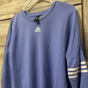 adidas Lavender Crewneck Sweatshirt with White Logo